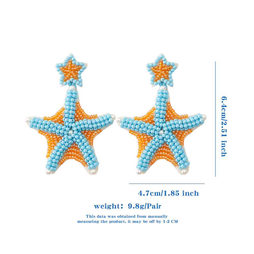 Ocean-Inspired Starfish Drop Bead Earrings 2857