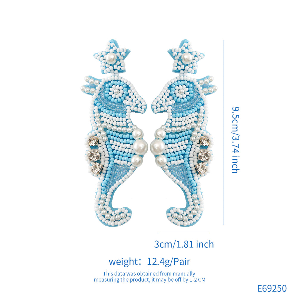 Ocean-Inspired Starfish Drop Bead Earrings 2857