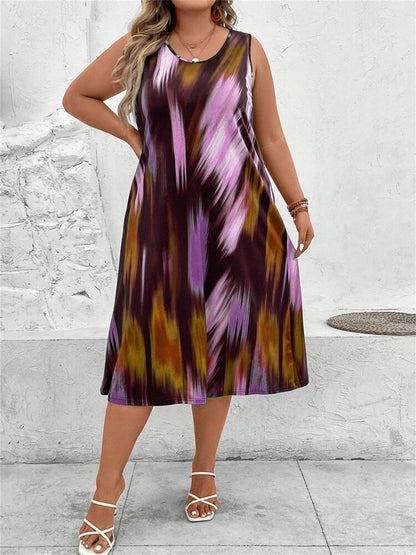 Painter’s Palette Sheath Maxi Shift Dress 2864