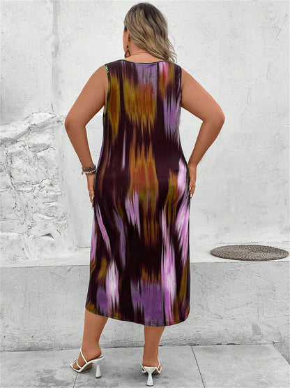 Painter’s Palette Sheath Maxi Shift Dress 2864