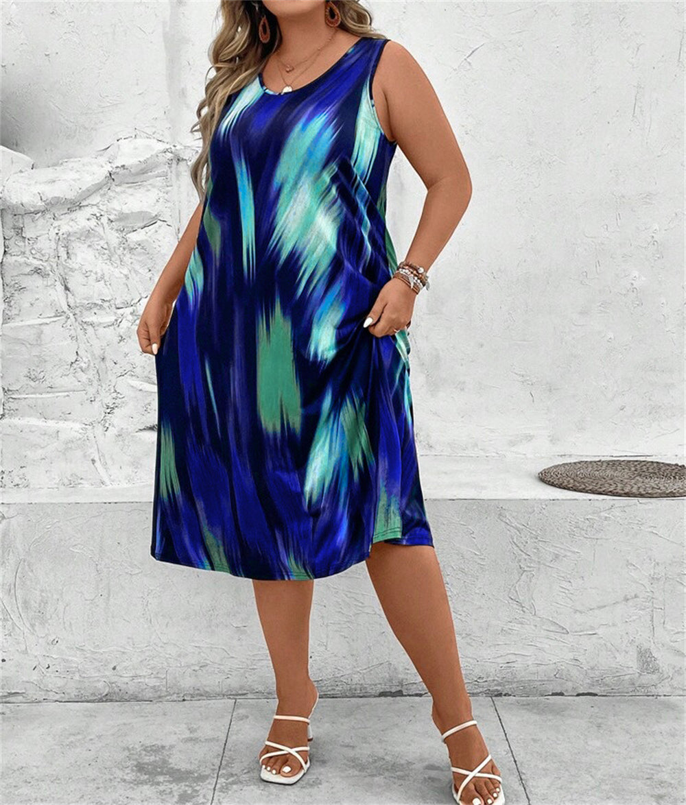 Painter’s Palette Sheath Maxi Shift Dress 2864