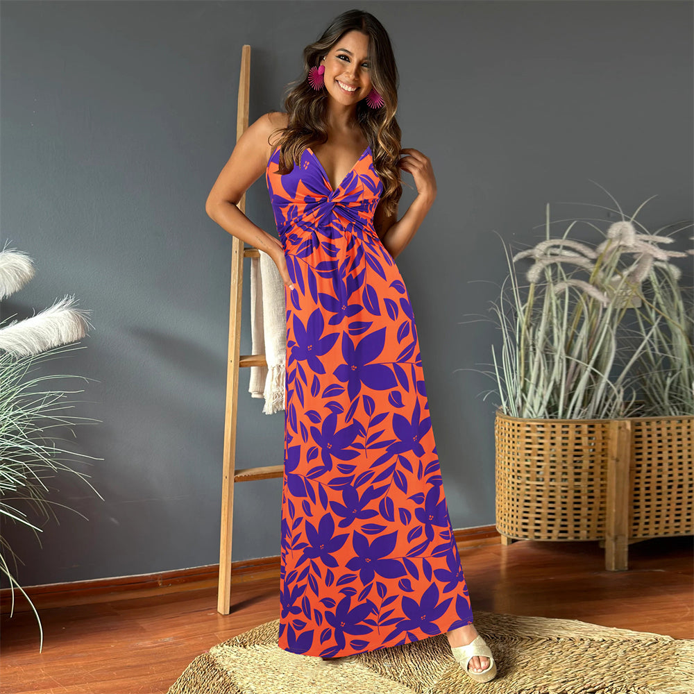 Petal Boho Sleeveless Dress 2910 Orange Purple