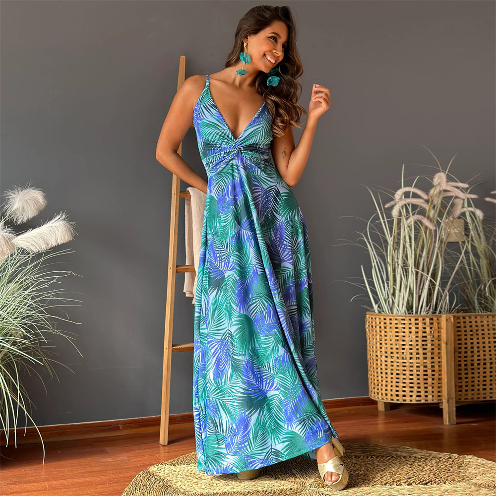 Petal Boho Sleeveless Dress 2910 Blue