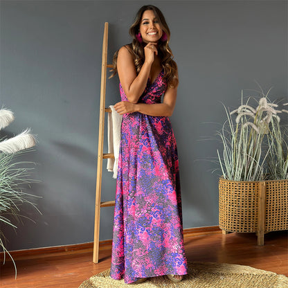 Petal Boho Sleeveless Dress 2910 Purple