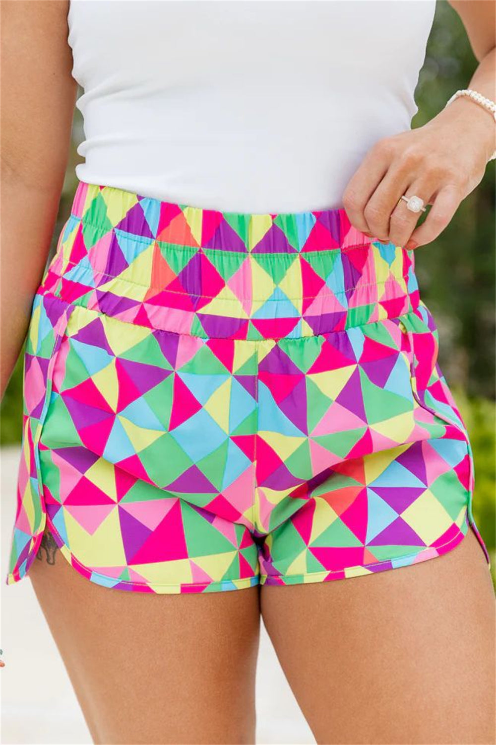 Printed casual shorts 2920 Rose red