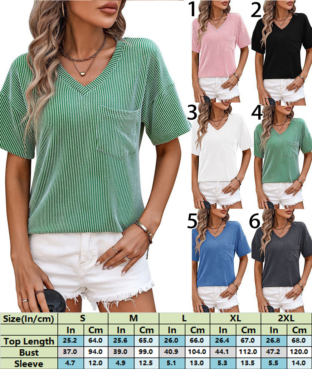 Relaxed Fit Daylight V-Neck T-Shirt Top 2891