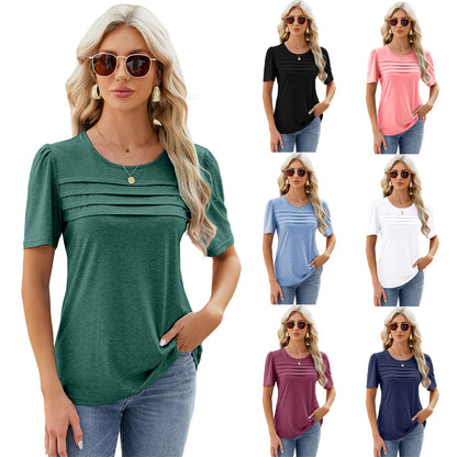 Relaxed Fit with Pleated Design Tee 2780 Mix Color