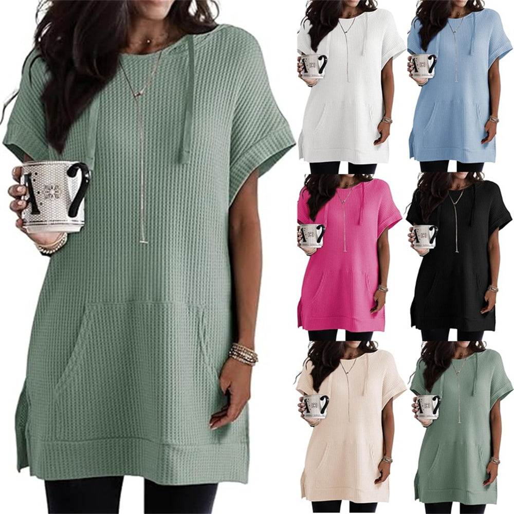 Relaxed Knit Tunic with Front Pockets 2901 Mix Color