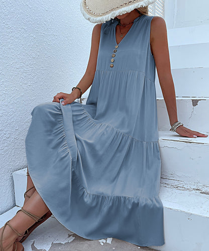 Resort Collection: Sleeveless Layered Dress 3005 Baby blue