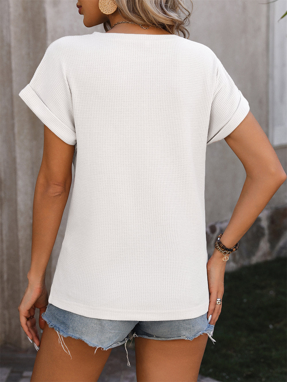 Ribbed Knit Crewneck Tee 2928