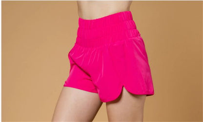 Simple Comfy Daywear Shorts With lining 2950 Rose red