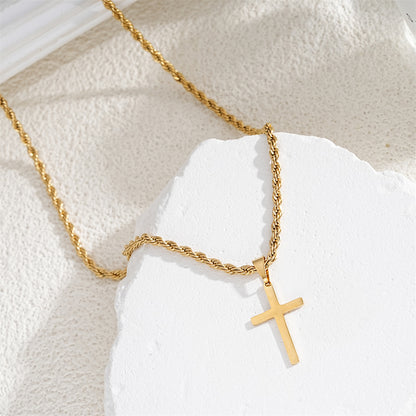 Sleek Cross Necklace – Minimalist Devotional Piece 3035