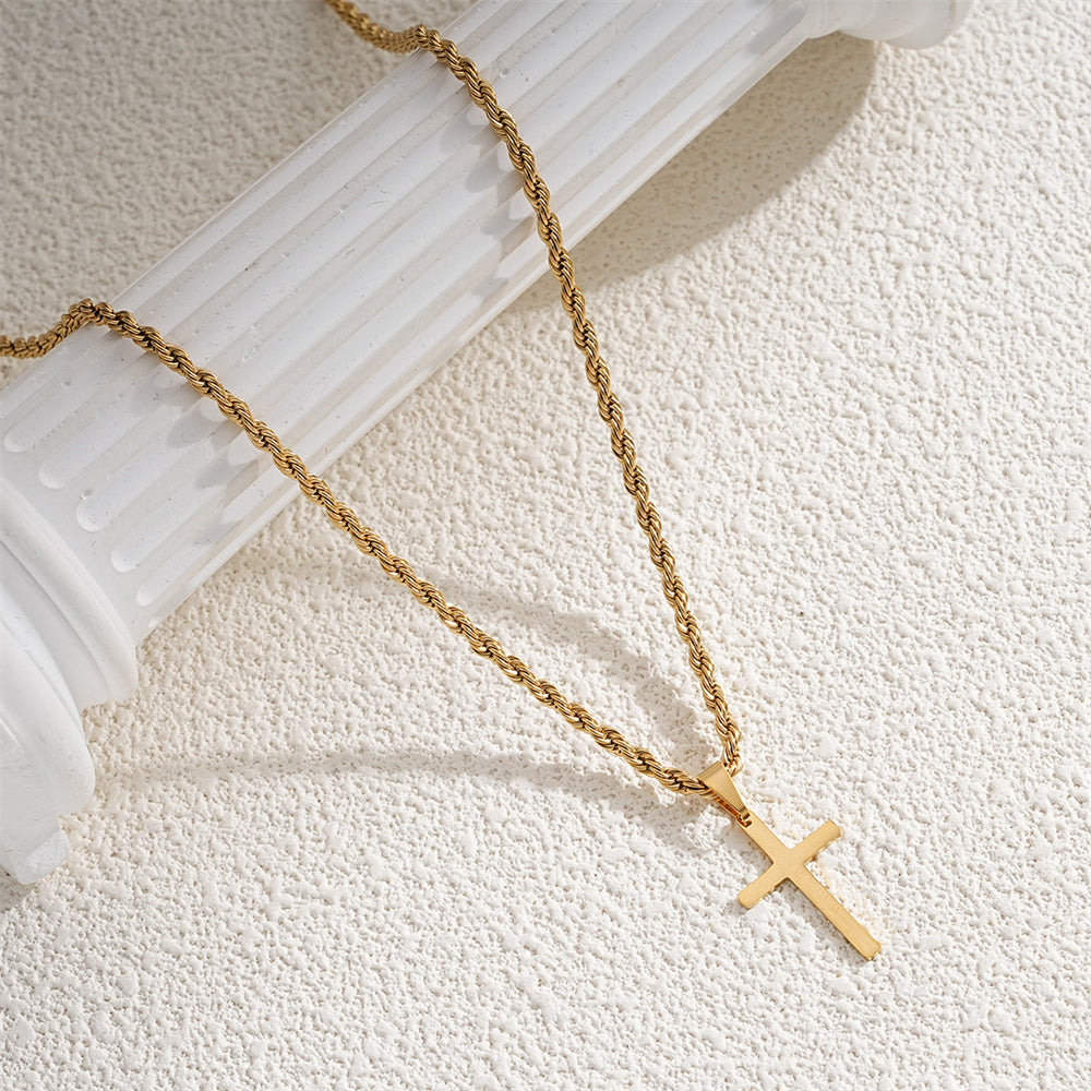 Sleek Cross Necklace – Minimalist Devotional Piece 3035