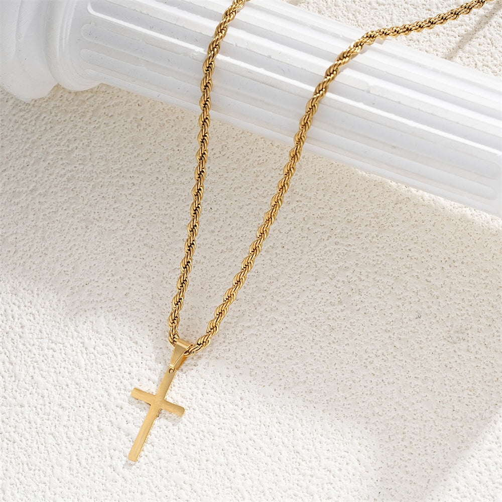 Sleek Cross Necklace – Minimalist Devotional Piece 3035