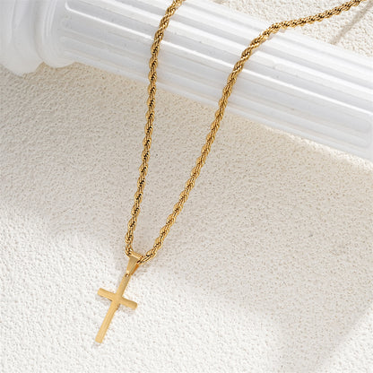 Sleek Cross Necklace – Minimalist Devotional Piece 3035