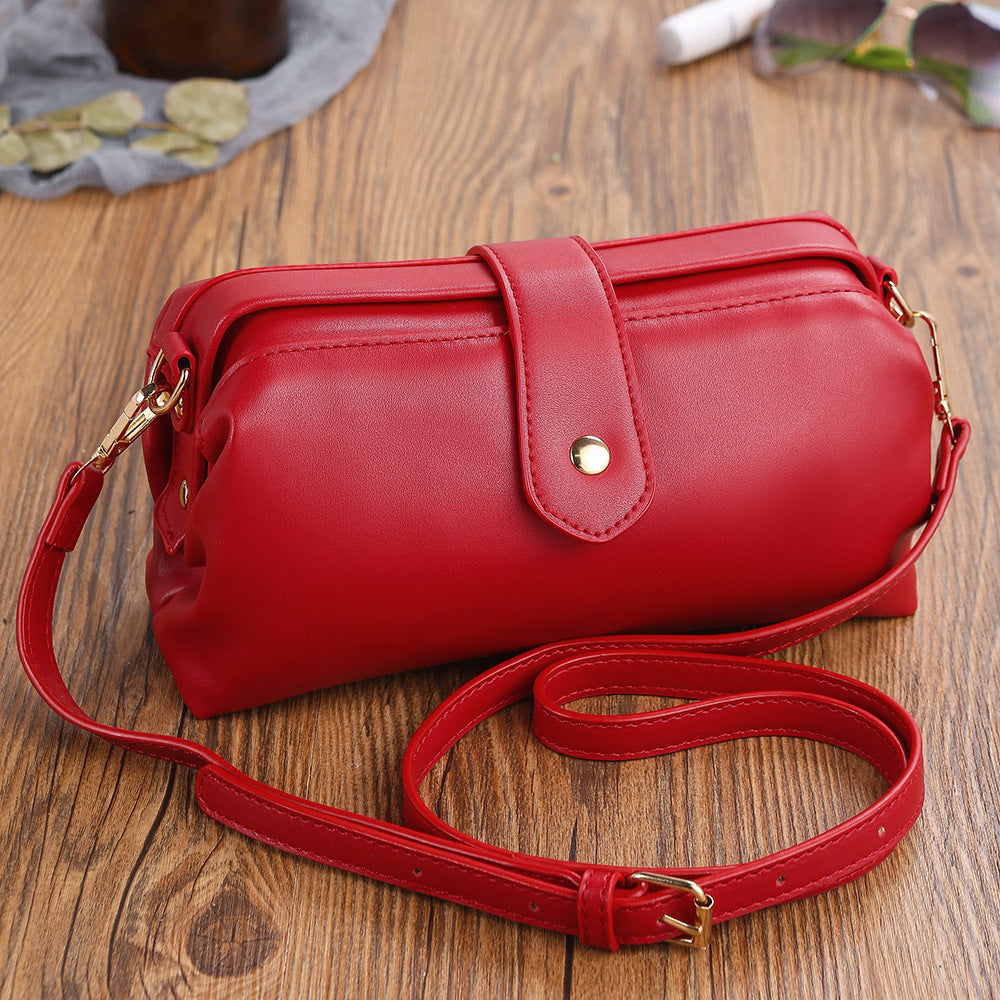 Sleek Leather Crossbody 2884 Red