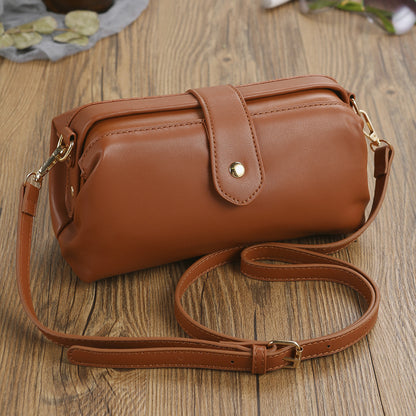 Sleek Leather Crossbody 2884 Brown