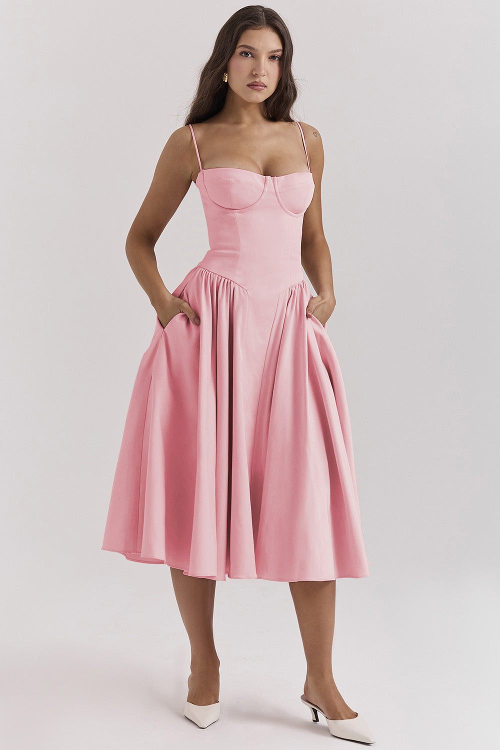 Sleeveless A-Line Dress for Sunny Days midi dress 3044 Pink