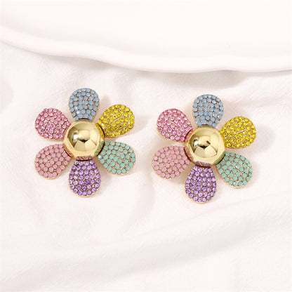 Summer Beach Zircon Flower Creative Earrings 2980 Colour