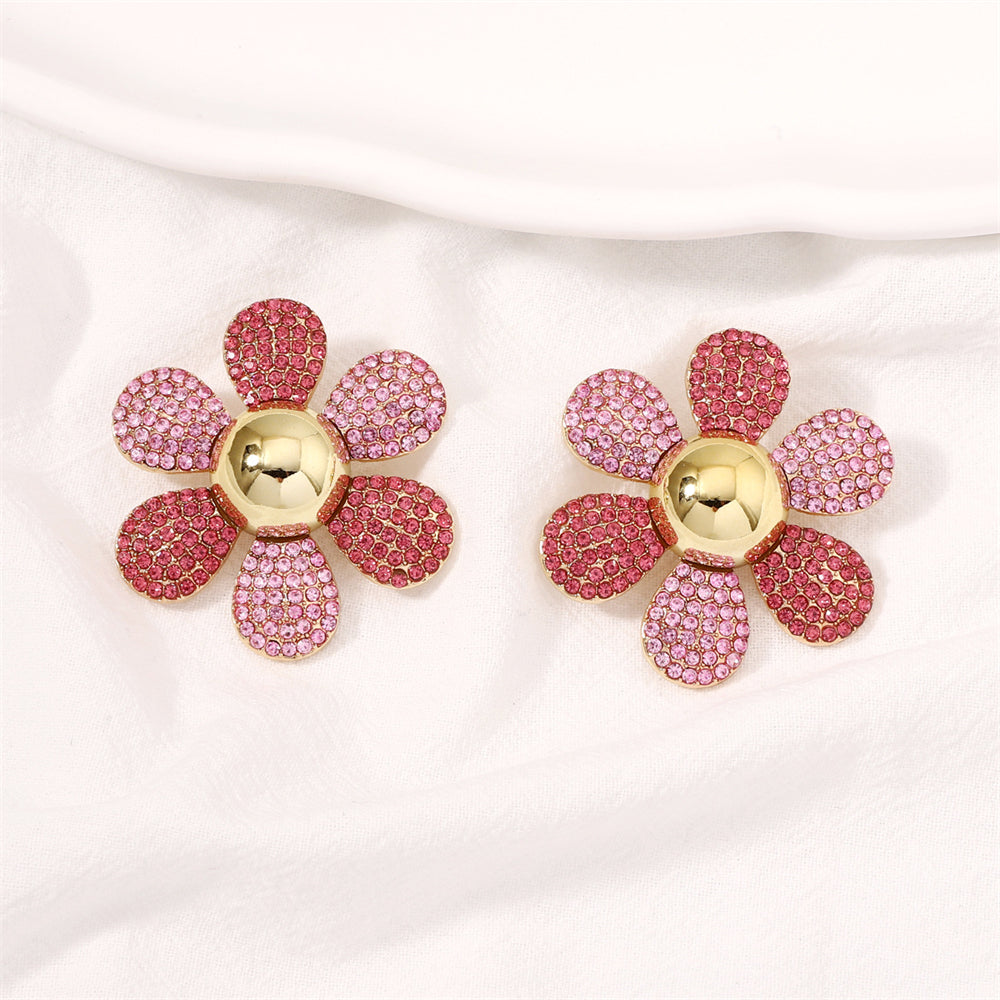 Summer Beach Zircon Flower Creative Earrings 2980