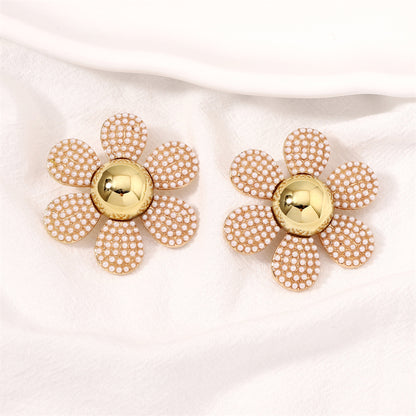 Summer Beach Zircon Flower Creative Earrings 2980