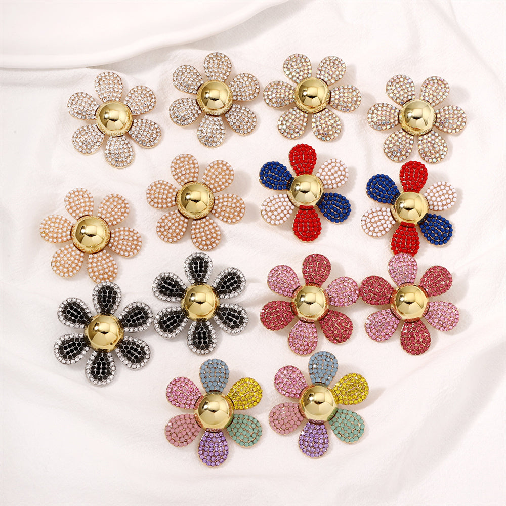 Summer Beach Zircon Flower Creative Earrings 2980 Mix Color