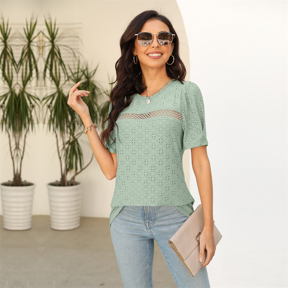 Summer Eyelet Lace Top 2872 Green