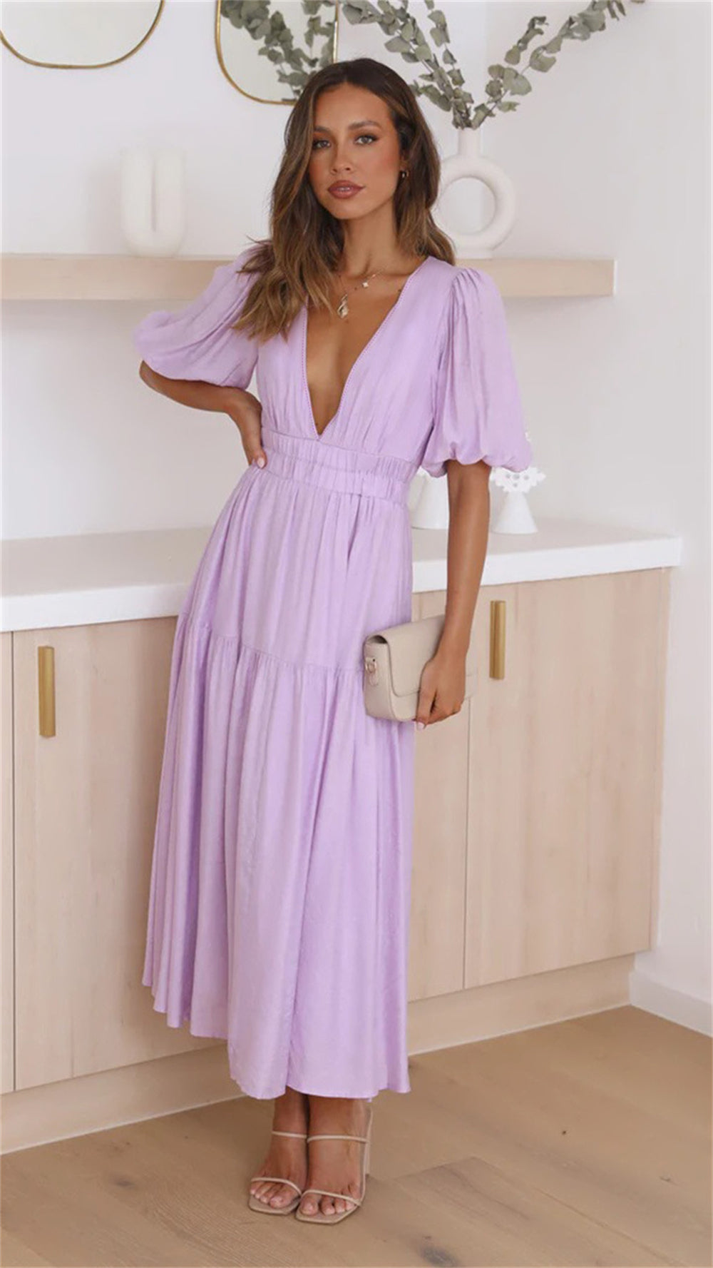 Summer Garden Flutter Dress 2981 Purple