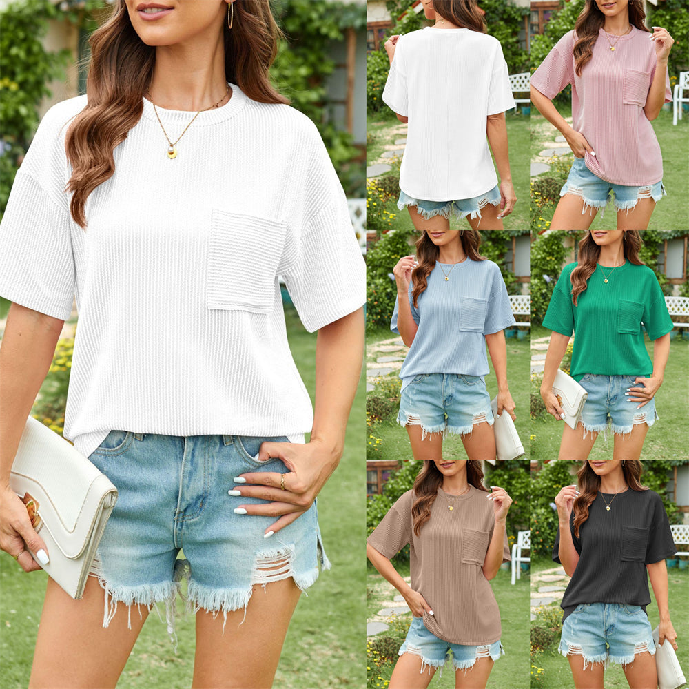 Summer Knit Short Sleeve Top 2951 Mix Color