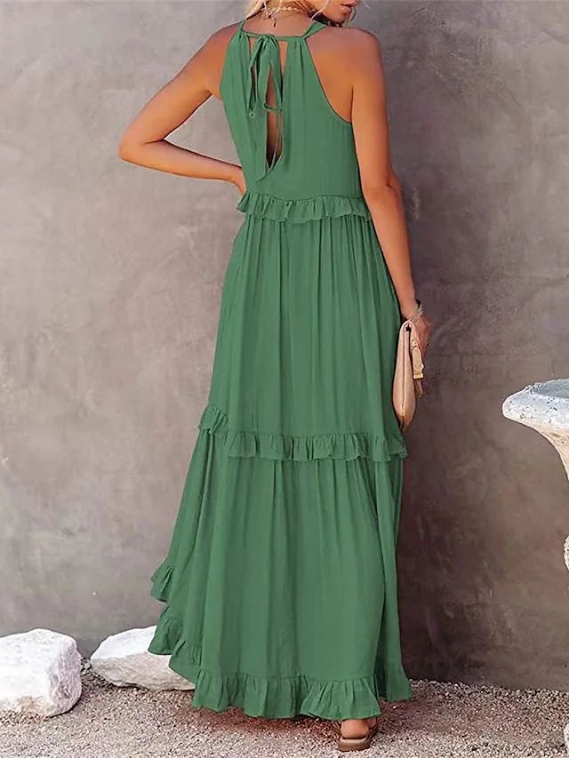 Summer Maxi ruffle dress casual maxi dresses 3048