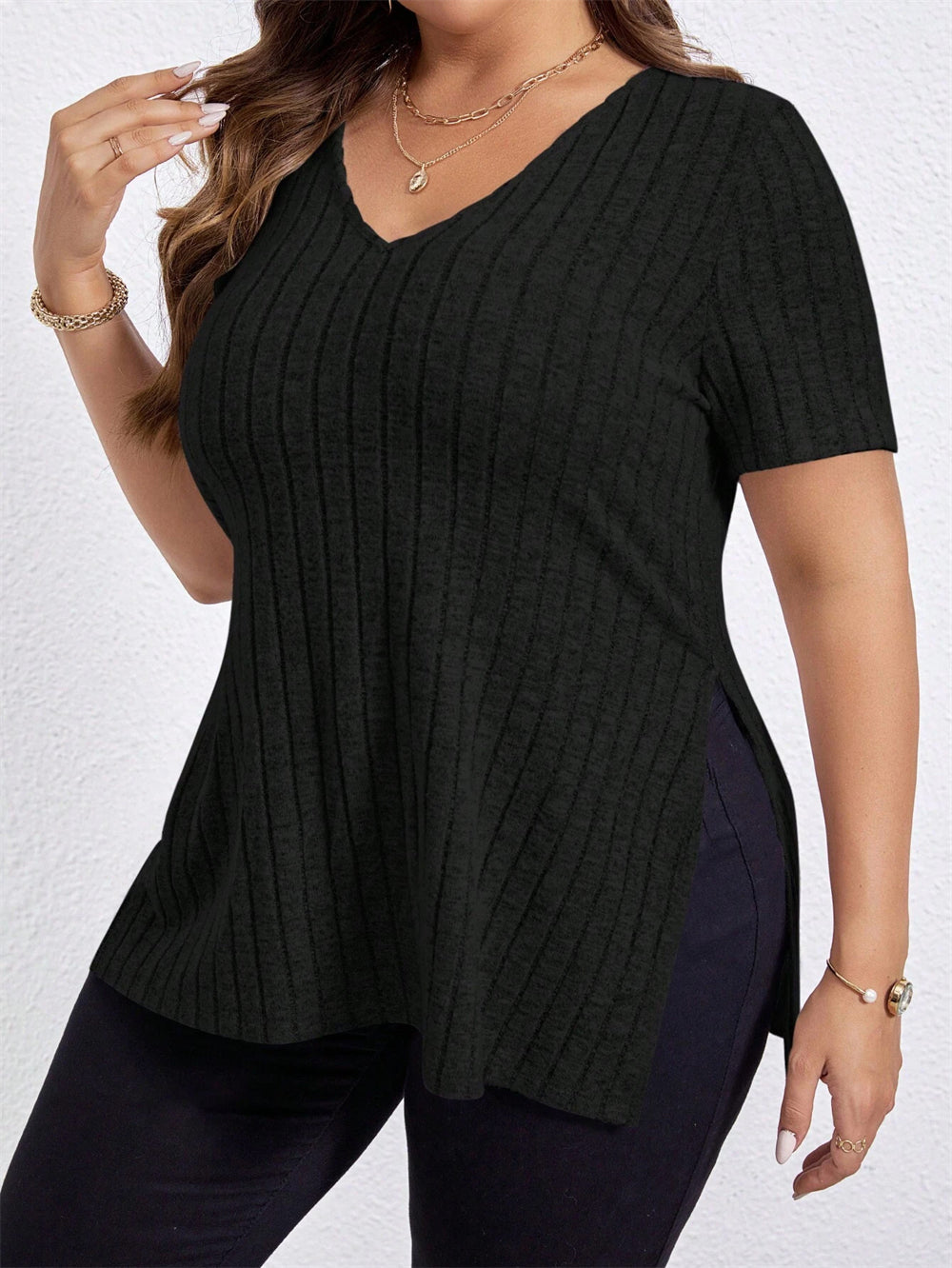 Textured Knitwear Blouse 2908 Black