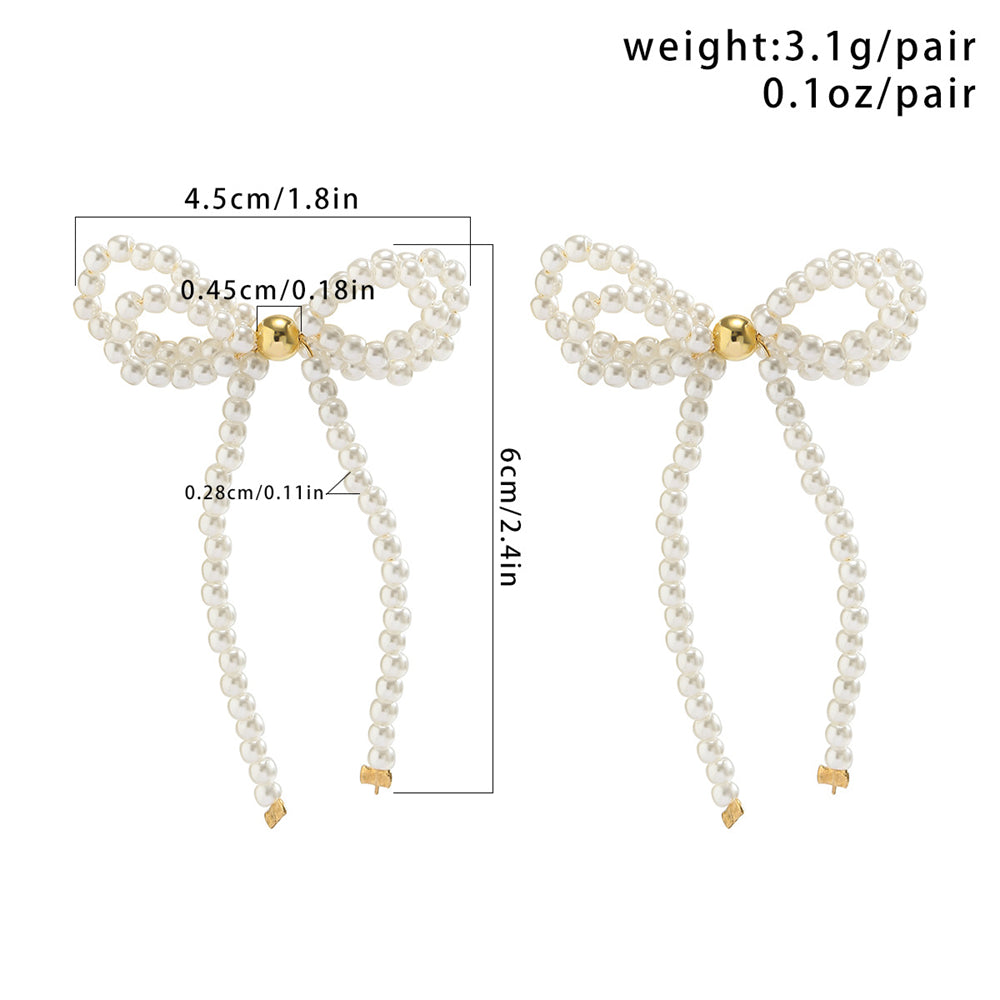 Timeless Bow-Embellished Pearl Earrings 2887