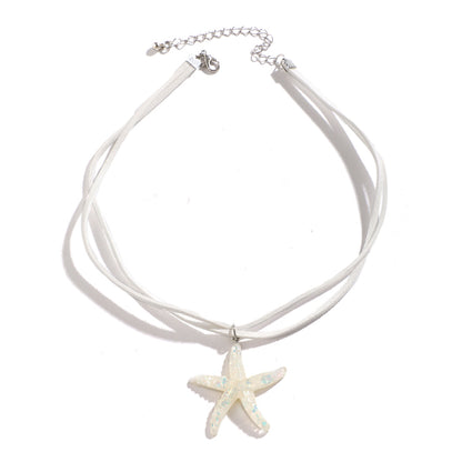 Vacation beach necklace Bohemian starfish pendant 3031