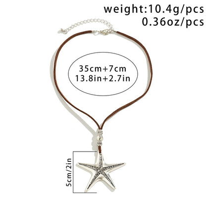 Vacation beach necklace Bohemian starfish pendant 3031