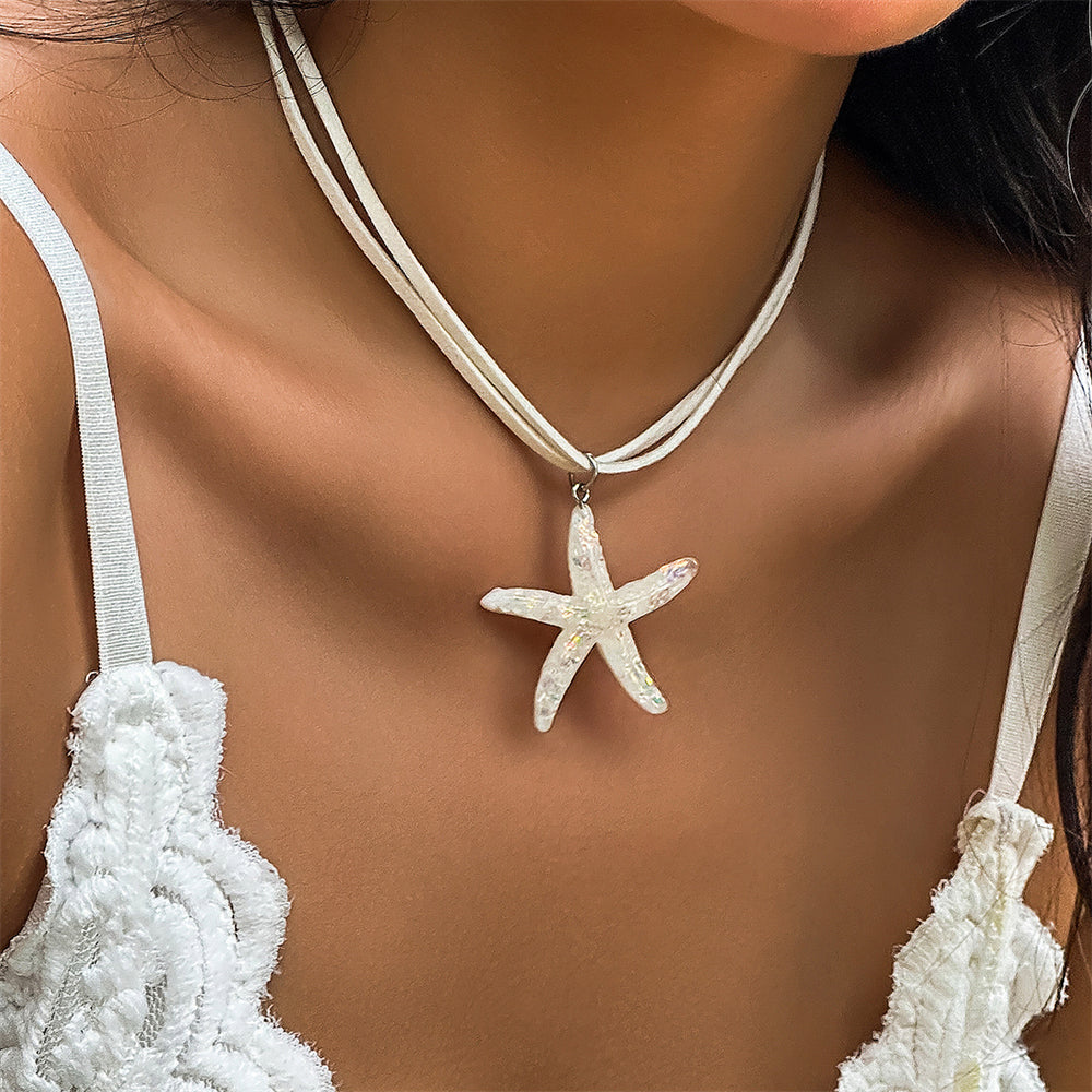 Vacation beach necklace Bohemian starfish pendant 3031 #7 Colour