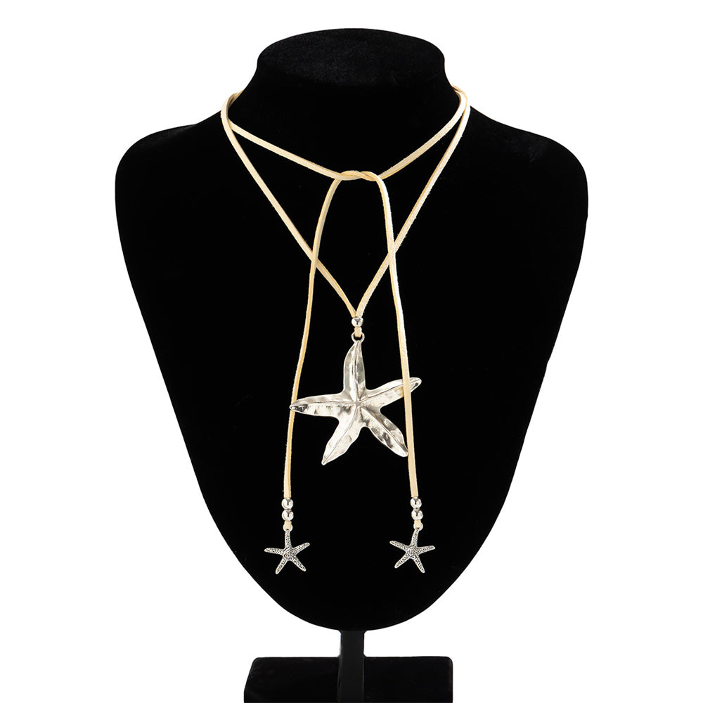 Vacation beach necklace Bohemian starfish pendant 3031