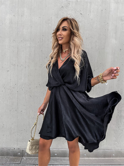 Versatile Ruffled Dress for Daytime Socials 3045 Black