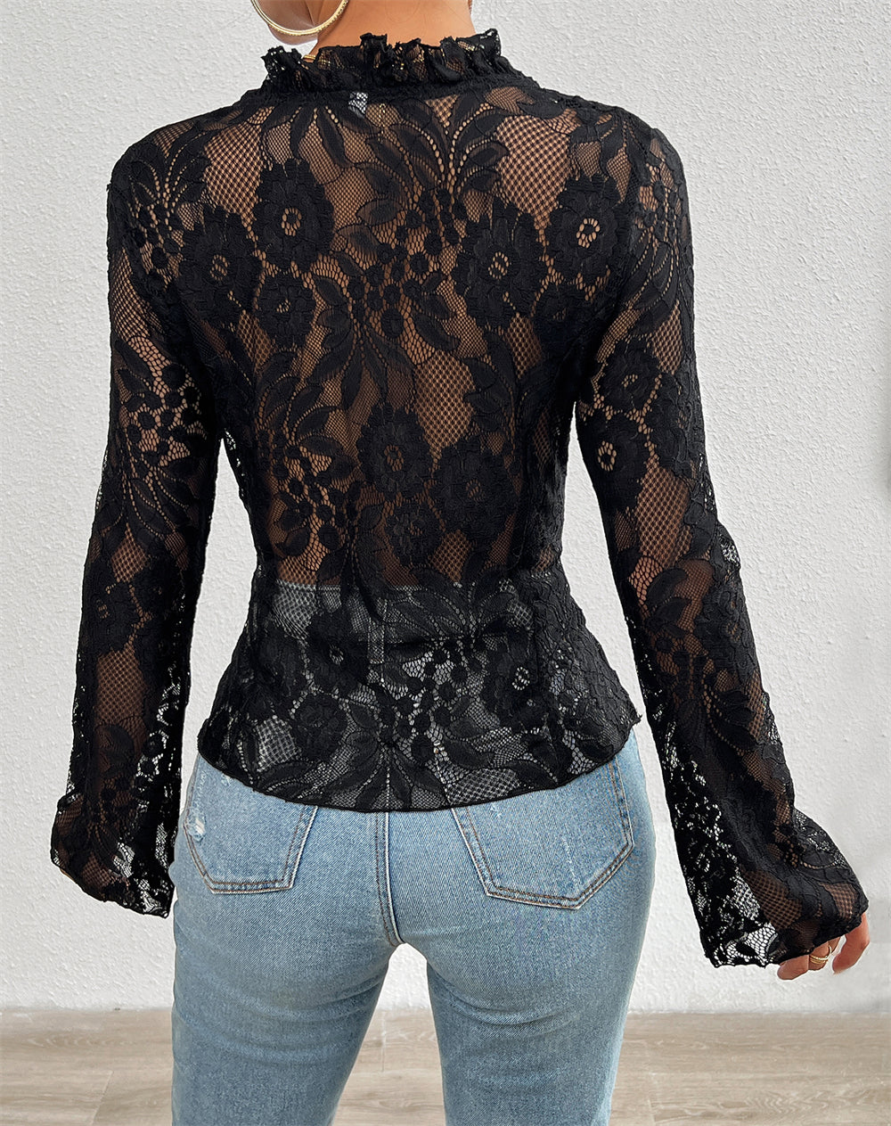 Victorian Lace Ruffle Detail Top 2977