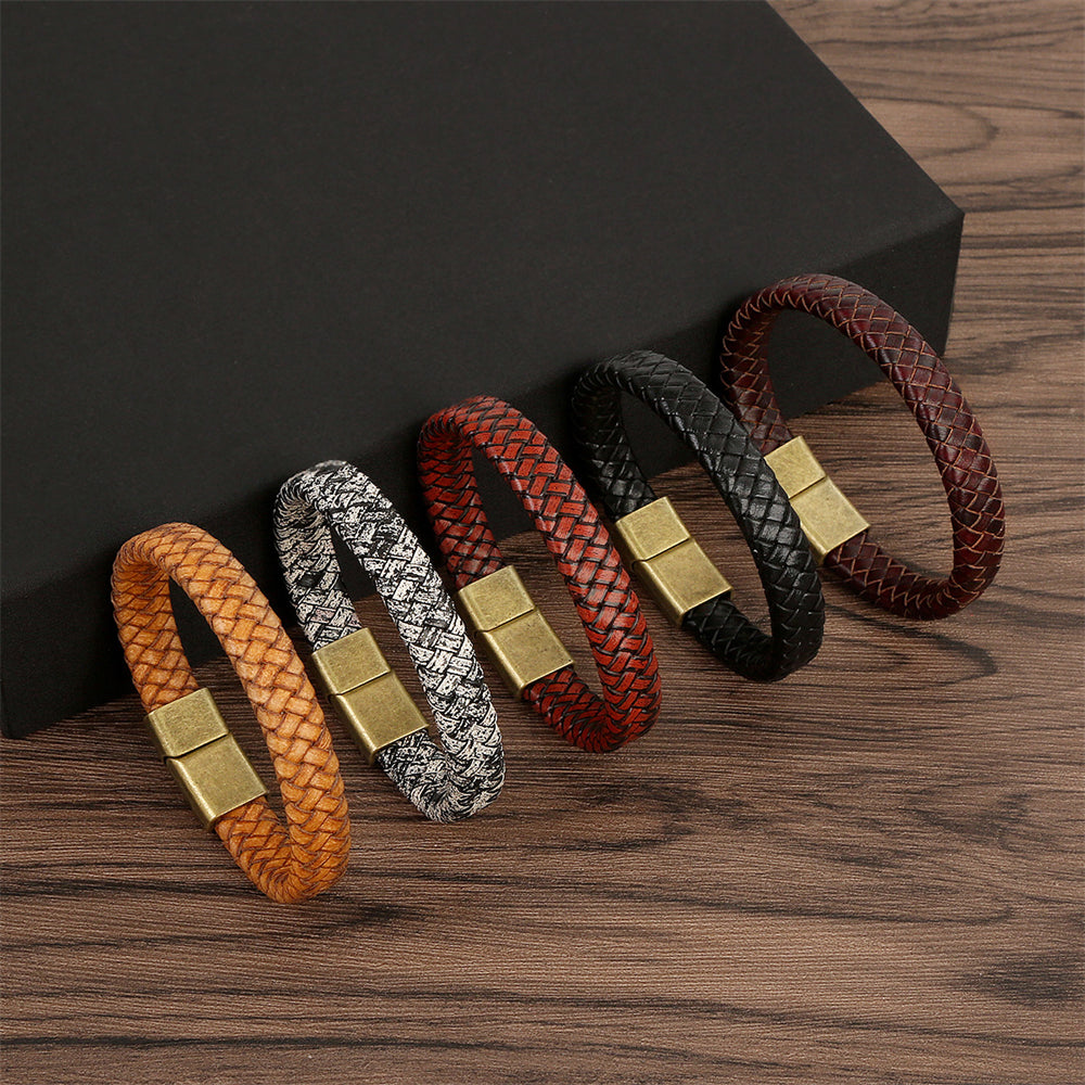 Vintage Style Braided Leather Bracelet 2819