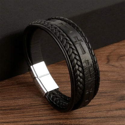 Vintage Style Braided Leather Bracelet 2820