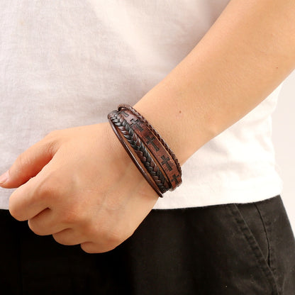 Vintage Style Braided Leather Bracelet 2820