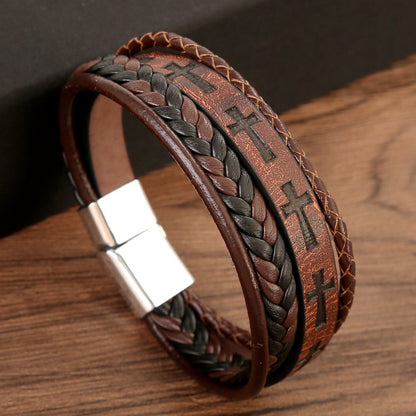 Vintage Style Braided Leather Bracelet 2820