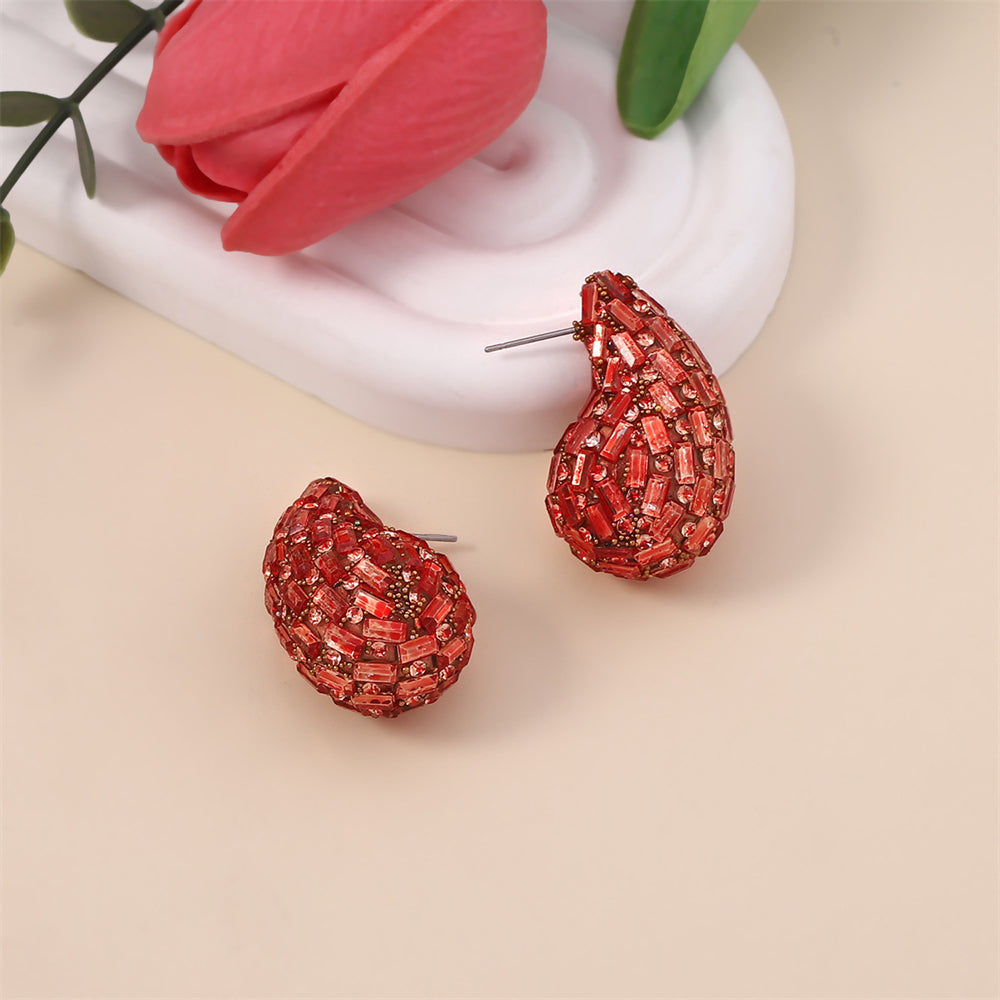 Zircon Teardrop Earrings 2923 Orange