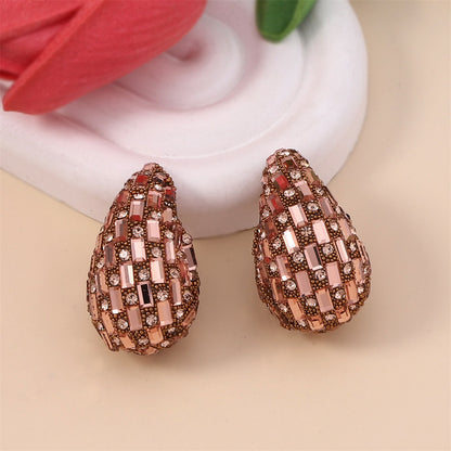 Zircon Teardrop Earrings 2923 Rose Gold