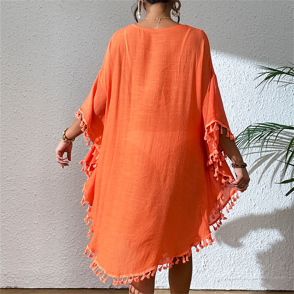 summer dresses with sleeves Cover-Up beach casual dresses 3038