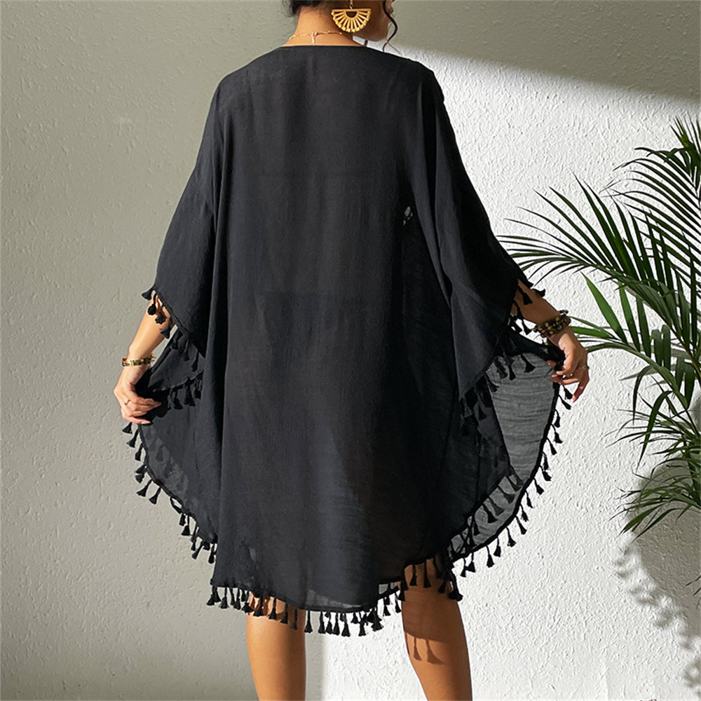 summer dresses with sleeves Cover-Up beach casual dresses 3038