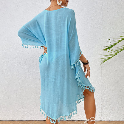 summer dresses with sleeves Cover-Up beach casual dresses 3038