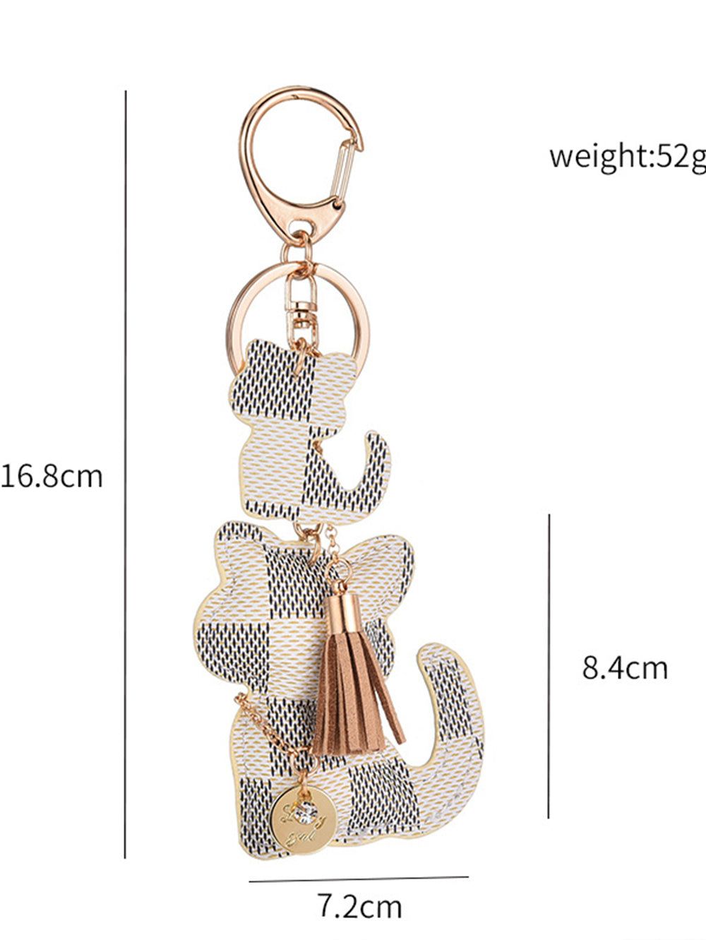 Cat Pattern Tassel Detail Keychain