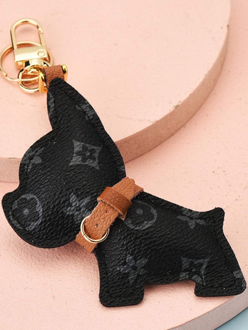 Dog Pattern key Chain Black